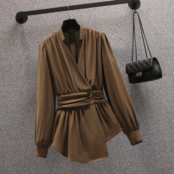 New Elegant Women's Velvet Pants and Chiffon Top Two-piece Set - Picture 2 of 3